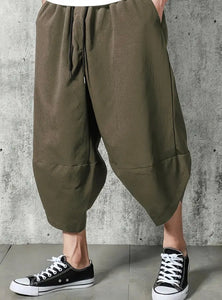 Maryam’s Essential Luxury Vintage Drawstring Wide Leg Cropped Harem Trouser
