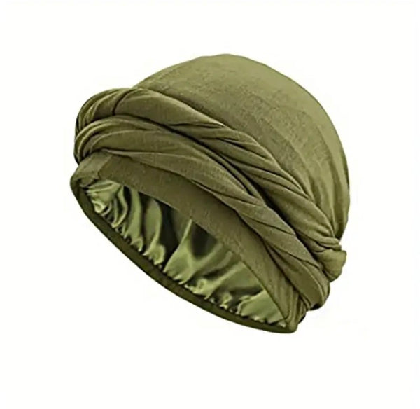 Maryam’s Essential Men’s Modal Turban Wrap Beanie with Silk Satin Lining