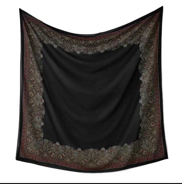 Maryam’s Essential Mature Lightweight Paisley Print Square Hijab/Scarf