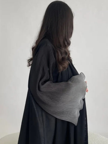 Maryam’s Essential Luxury Tie-Dye Hem Long Bell Sleeves Maxi Abaya Dress