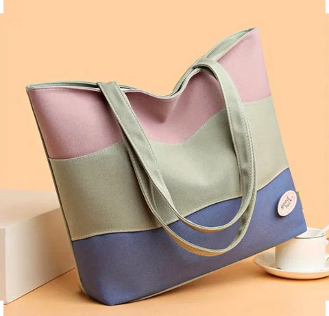 Maryam’s Essential Trendy Large Capacity Colourblock Tote Bag