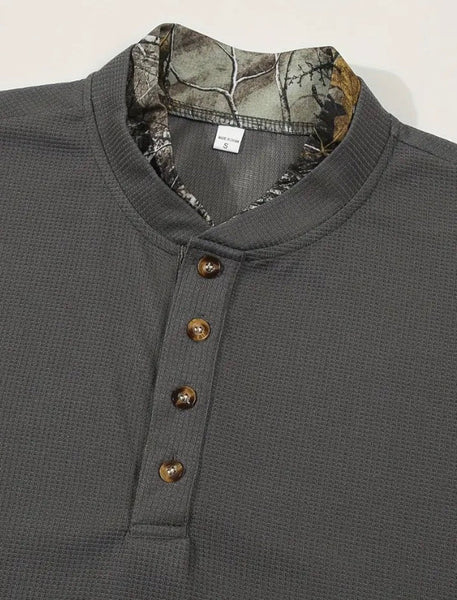 Maryam’s Essential Tree Pattern Casual Breathable Short Sleeves Button Collar Shirt