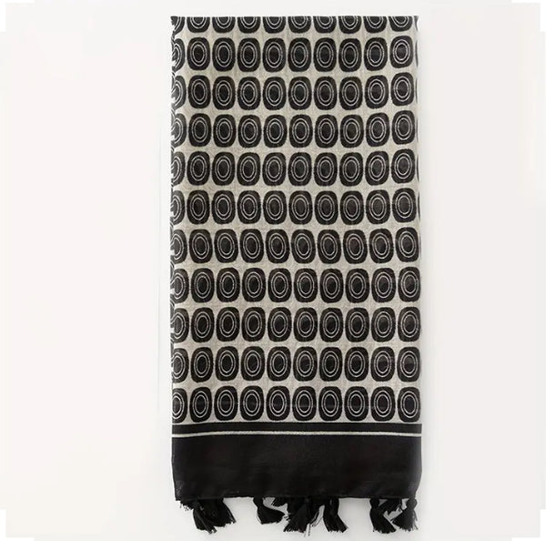 Maryam's Essential Printed Cotton Viscose Tassels Hijab