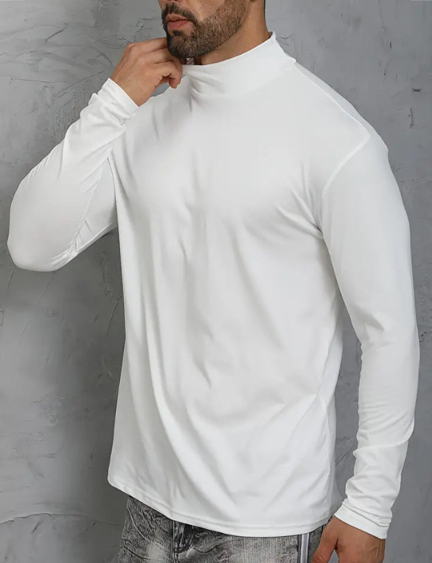 Maryam’s Essential Men Casual High Neck Long Sleeves T-Shirt