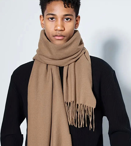 Maryam’s Essential Luxury Warm Soft Acrylic Knit Cashmere Tassels Scarf
