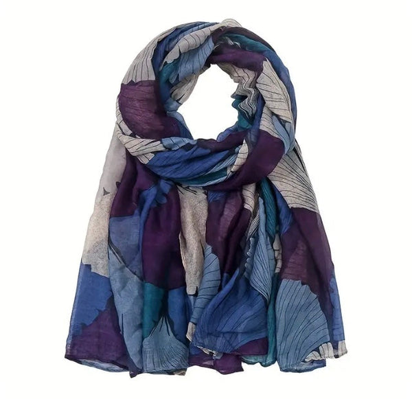 Maryam’s Essential Luxury Vintage Leaf Print Hijabs/Shawls