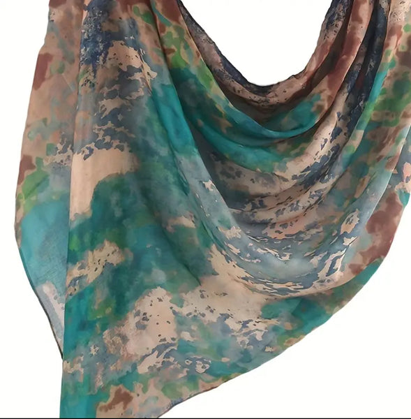 Maryam’s Essential Premium Marble Print Chiffon Hijab