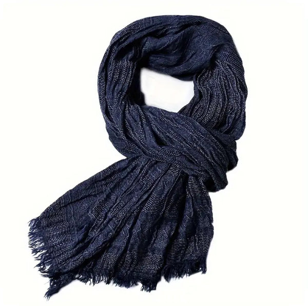 Maryam’s Essential Luxury Men’s Stripe Plaid Durable Cotton Viscose Perfect Scarf for all Weather