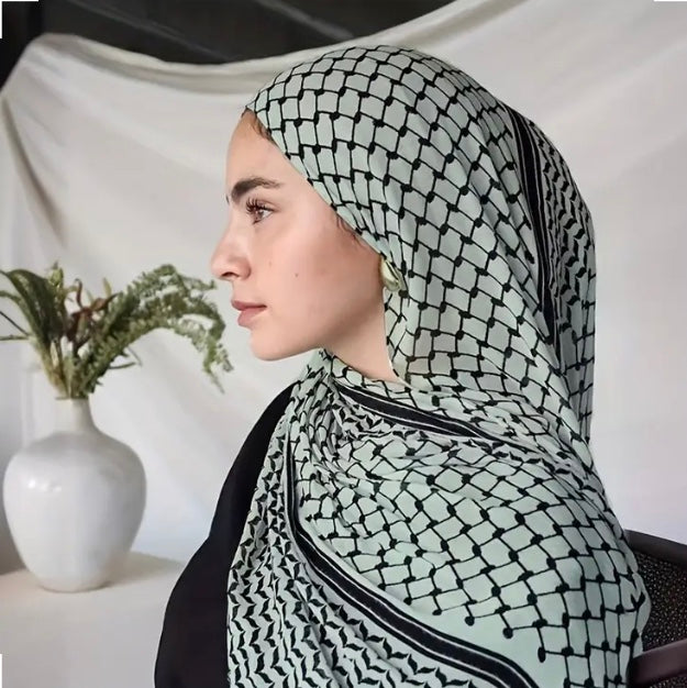 Maryam’s Essential Elegant Lightweight Arabian Print Chiffon Hijab/Shawl