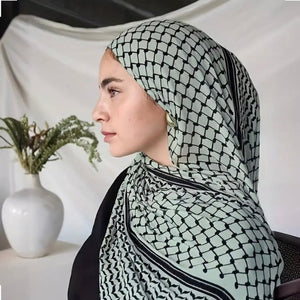 Maryam’s Essential Elegant Lightweight Arabian Print Chiffon Hijab/Shawl