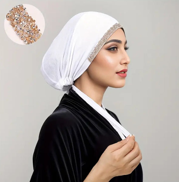 Maryam’s Essential Plain Chiffon Hijab & Diamanté Tie Back Cap Collection Set