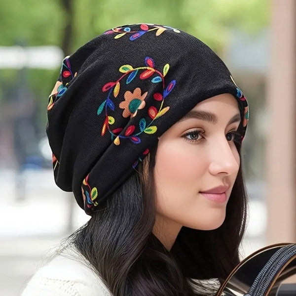 Maryam’s Essential Vintage Floral Knit Head and Neck Multifunction Gaiter Scarf