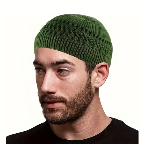 Maryam’s Essential Men Luxury Muslim Knitted Stretchy Breathable Kufi Cap