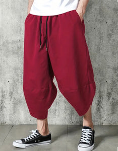 Maryam’s Essential Luxury Vintage Drawstring Wide Leg Cropped Harem Trouser