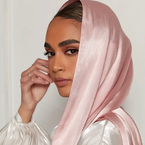 Maryam's Diamond Style Plain Shiny Polyester Hijabs/Scarves