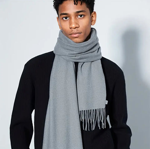 Maryam’s Essential Luxury Warm Soft Acrylic Knit Cashmere Tassels Scarf