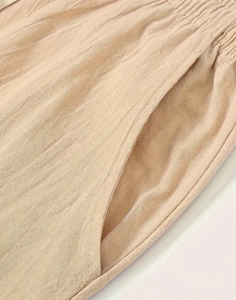 Maryam’s Essential Lightweight Breathable Drawstring Cotton Linen Loose Pant