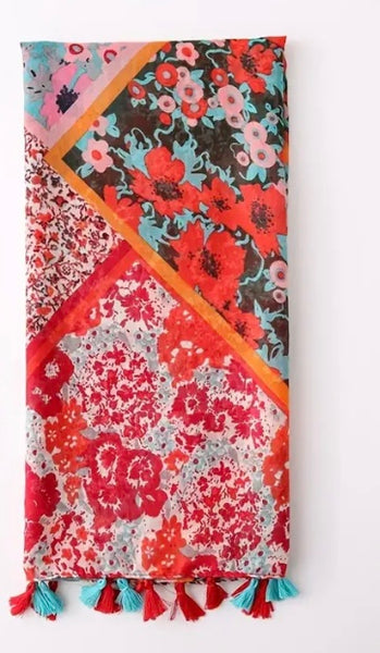 Maryam's Essential Floral Printed Cotton Viscose Tassels Hijab