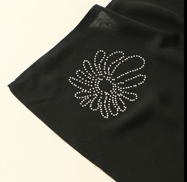 Maryam’s Essential Diamanté Thin Breathable Chiffon Niqab Veil Headscarf