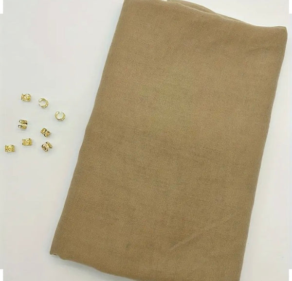 Maryam's Diamond Style Plain Pure Colour Viscose with Gold Embellishment Hijab
