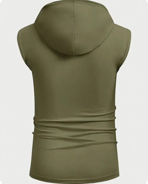 Maryam’s Essential Breathable Hood Drawstring Sleeveless Cotton Top Tank