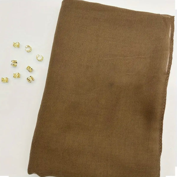Maryam's Diamond Style Plain Pure Colour Viscose with Gold Embellishment Hijab