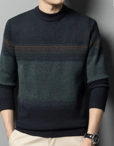 Maryam’s Essential Men Casual Geometric Knit Crew Neck Pullover Sweater