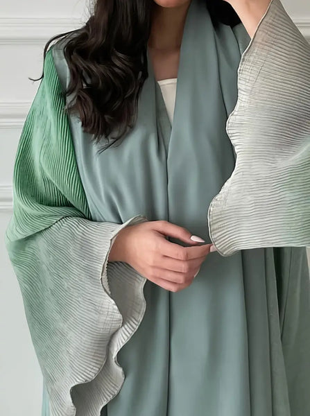 Maryam’s Essential Luxury Tie-Dye Hem Long Bell Sleeves Maxi Abaya Dress