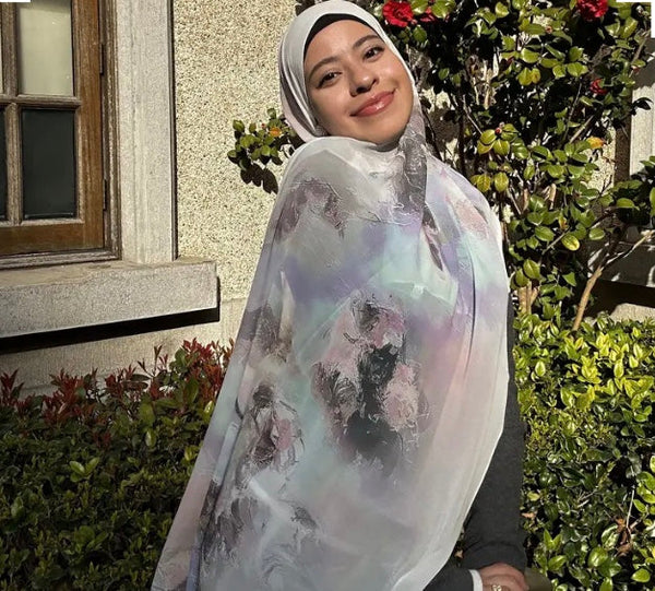 Maryam’s Essential Digitally Printed Large Chiffon Hijabs