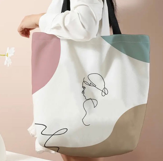 Maryam’s Essential Aesthetic Abstract Print Large Capacity Tote Bag