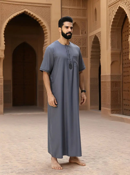 Maryam’s Essential Arab Men Ethnic Vintage Geometric Pattern Kaftan