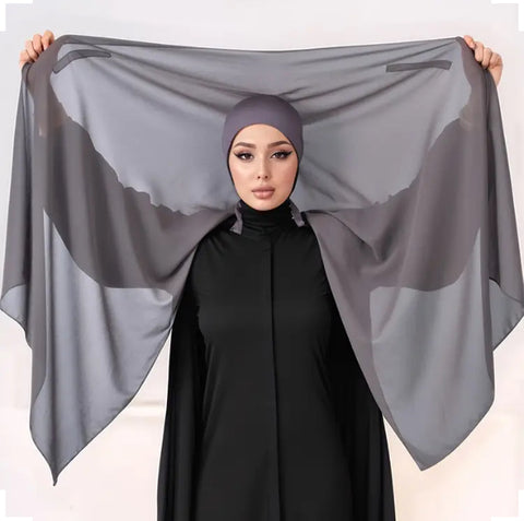 Maryam's Essential Instant Premium Chiffon Hijab with Cap