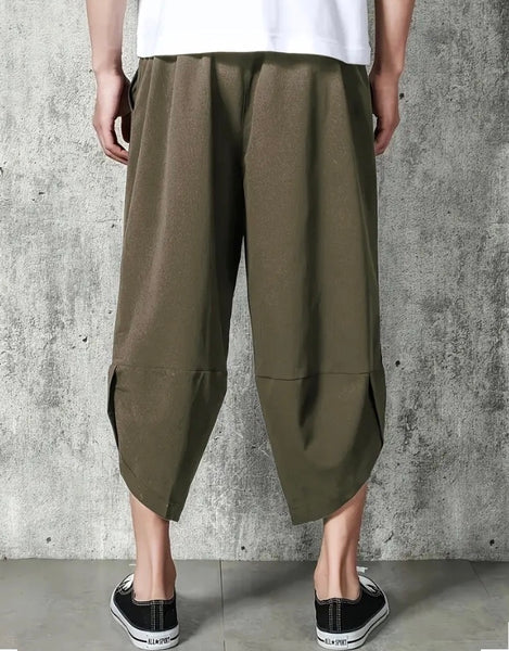 Maryam’s Essential Luxury Vintage Drawstring Wide Leg Cropped Harem Trouser