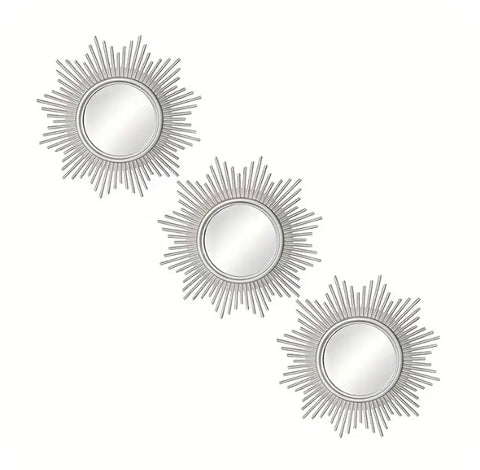 Maryam’s Essential Luxury Glam Sunburst Set of Wall Mirrors for Home & Office