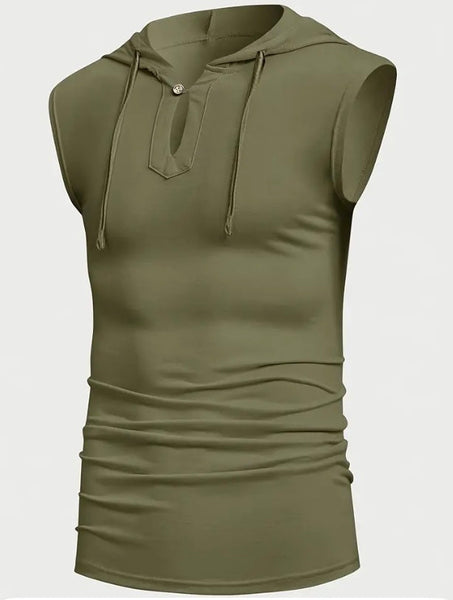 Maryam’s Essential Breathable Hood Drawstring Sleeveless Cotton Top Tank