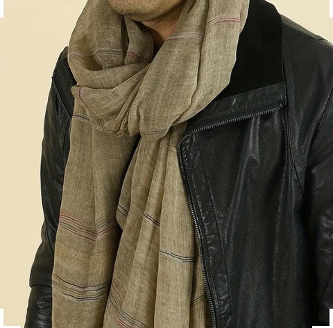 Maryam’s Essential Luxury Men’s Stripe Plaid Durable Soft Perfect Scarf for all Weather