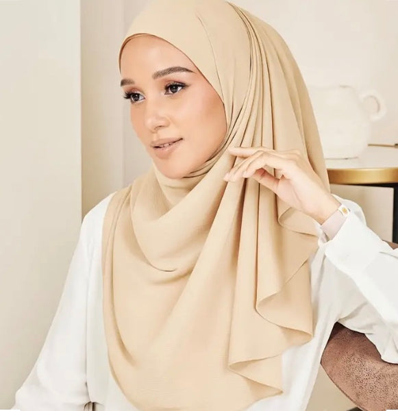 Maryam's Diamond Style Plain Premium Chiffon Scarf/Hijab