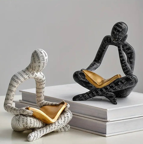 Maryam’s Essential Abstract Reading Scandinavian Style Resin Art Statue