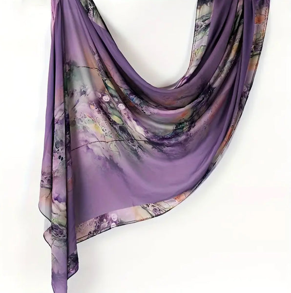 Maryam’s Essential Women Diamanté Lightweight Colour-block Print Hijab Scarf