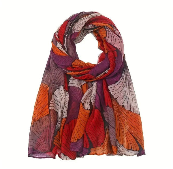 Maryam’s Essential Luxury Vintage Leaf Print Hijabs/Shawls