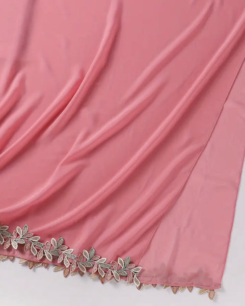Maryam’s Essential Luxury Leaf Embroidery Edge Chiffon Hijabs/Scarves
