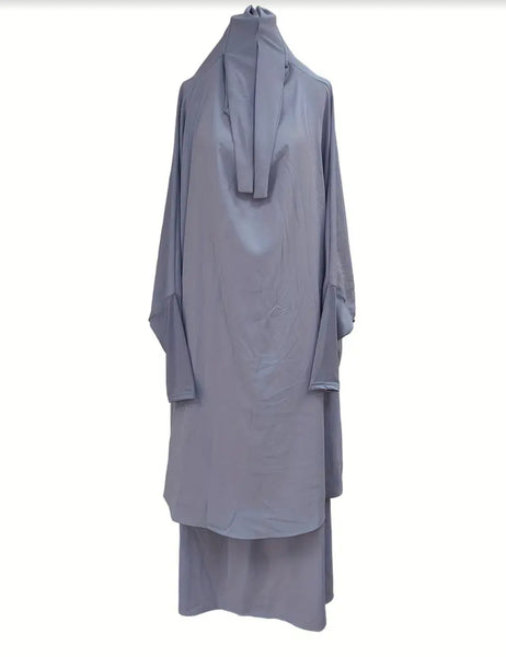 Maryam's Essential Two Piece Long Sleeves Khimar with Skirt Set