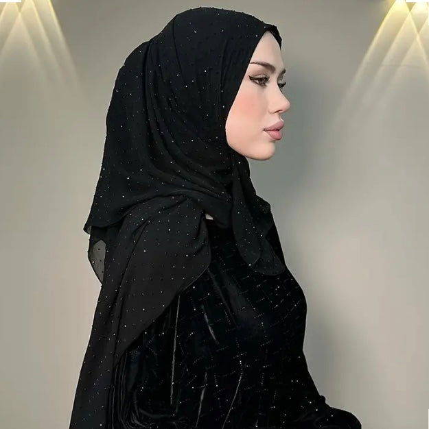Maryam's Essential Premium Heavy Diamanté Chiffon Scarf/Hijab