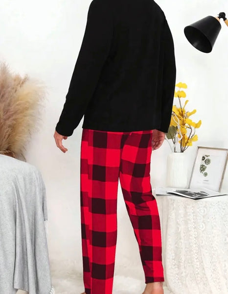 Maryam’s Essential Plaid Pattern Casual Loose Stretchy Elastic Waist Lounge Pants Bottom
