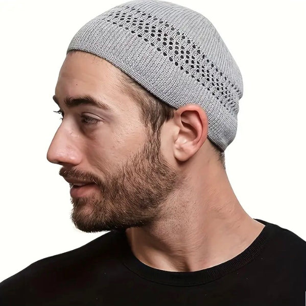 Maryam’s Essential Men Luxury Muslim Knitted Stretchy Breathable Kufi Cap
