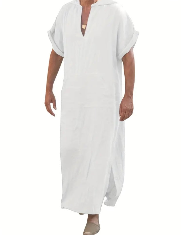 Maryam’s Diamond Style Luxury Men’s Hood Ethnic Loose Vintage Robe Kaftan