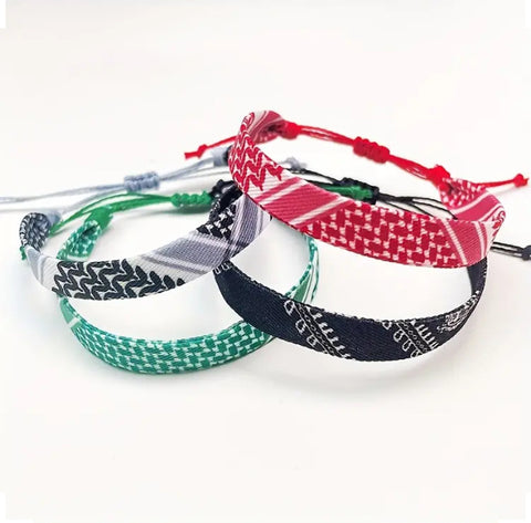 Maryam’s Essential Arab Ethnic Geometric Pattern Hand Woven Bracelet Set