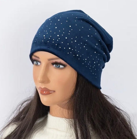 Maryam’s Essential Velvet Diamanté Stretchy Cute Hat