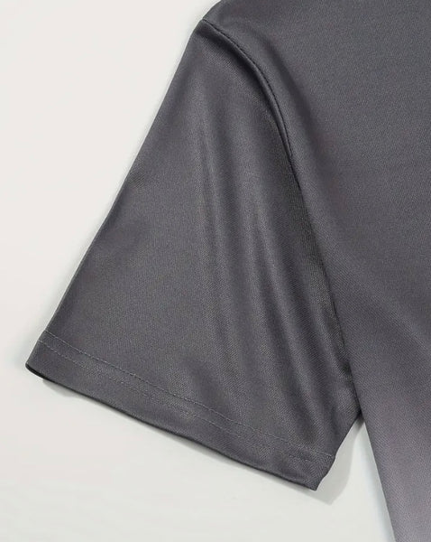 Maryam’s Essential Gradient Casual Breathable Short Sleeves Button Collar Shirt
