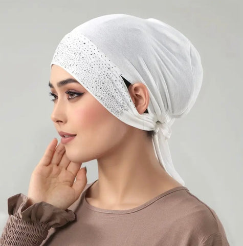 Maryam’s Essential Diamanté Revolutionary Sporty Ear Accessible Tie Back Inner Cap